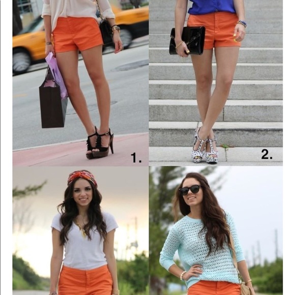 Orange Lace Layered Shorts - Picture 5 of 6